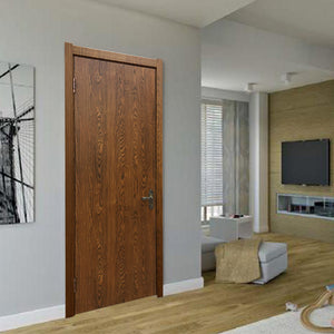 China Latest American Red Oak Veneer Wooden Modern Interior Room Door Design