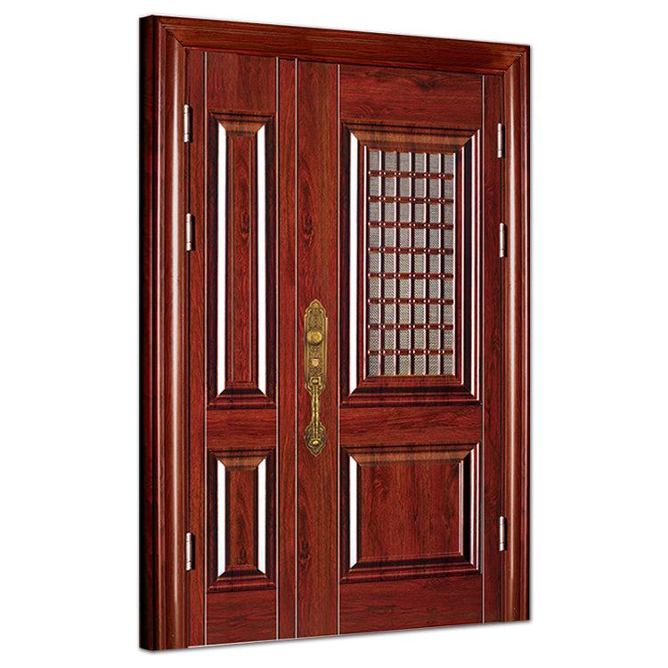 Prettywood Custom Modern Door Design Single Exterior Front Steel Security Door For House Main Door