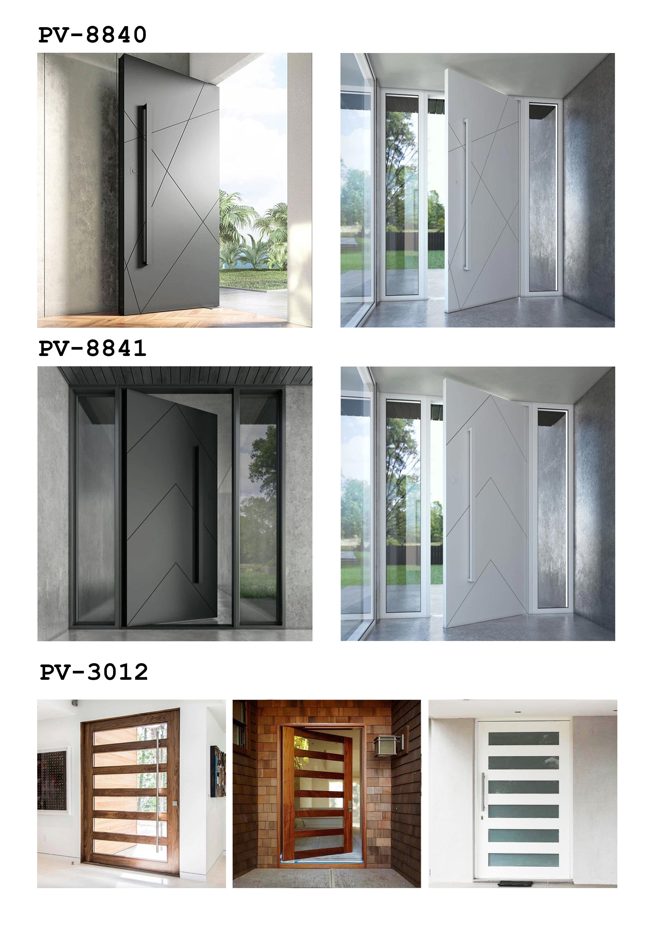 Prettywood Latest Popular Design Catalog Modern Exterior Front Entrance Pivot Door