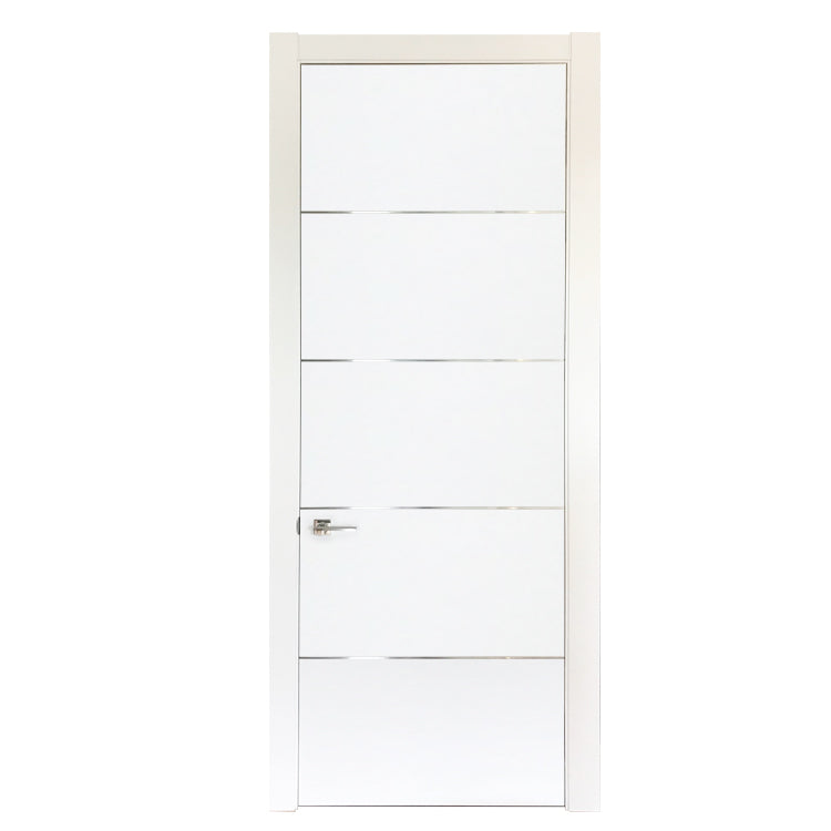 Prettywood Home Design Prehung Solid Core Panel Modern Prime White Interior Wood Door With Frame