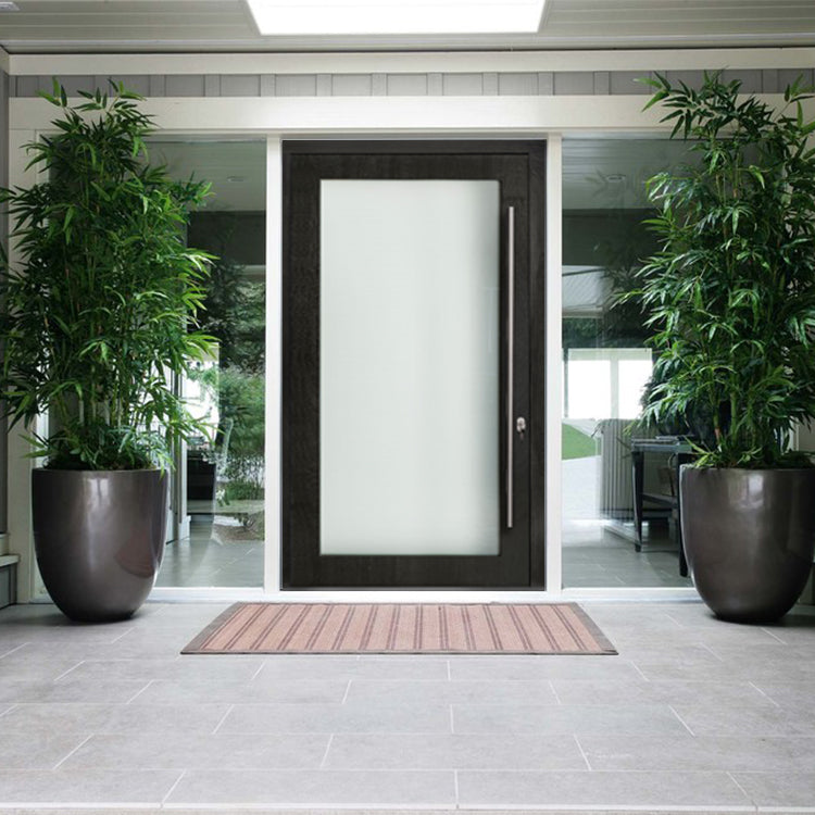 Prettywood Factory Directly Glass Inserted Modern Design Entry Pivot Entrance Doors