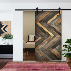 Prettywood Modern Decking Design Interior Solid Wooden Sliding Barn Doors For Sale