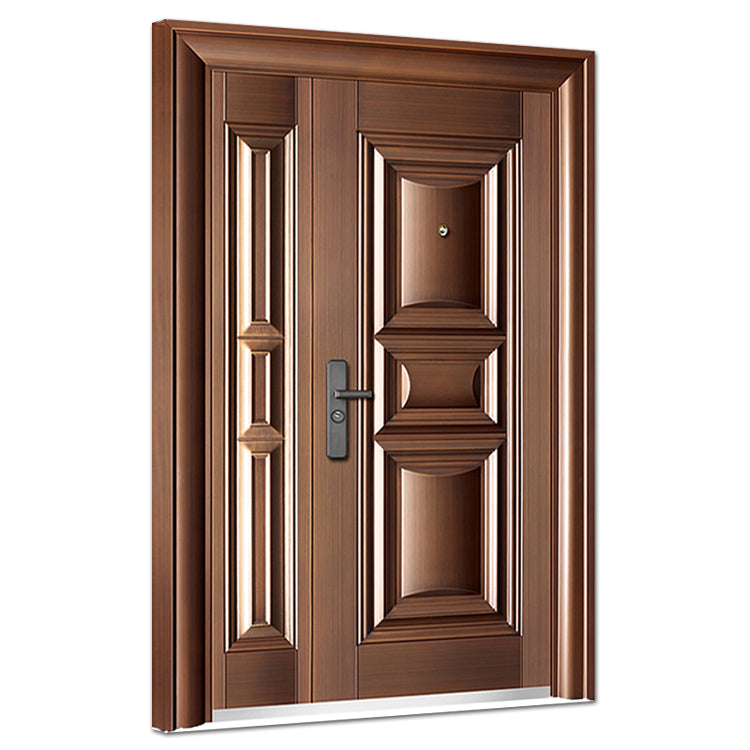 Prettywood Residential Exterior Main Entrance Security Anti-Theft Steel Front Entry Door Design