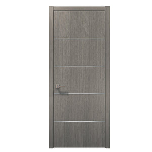 Prettywood Home Internal Room Bathroom Bedroom Prehung Solid Wooden Modern Grey Interior Doors