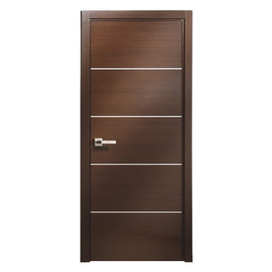 Prettywood Internal Home Bedroom Prehung Solid Wooden Modern Black Interior Doors