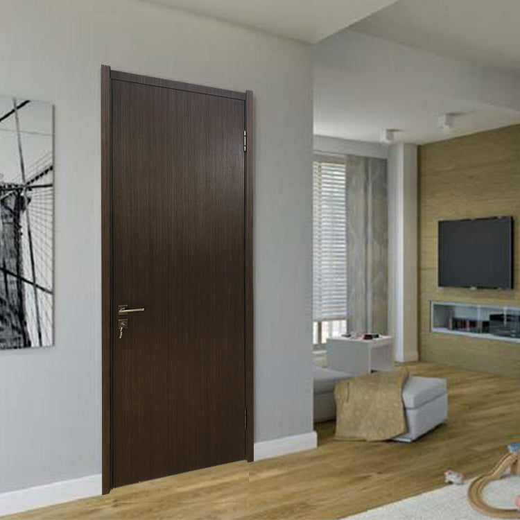 Prettywood Latest Models Walnut Melamine Skin Interior Wood Doors With Frames