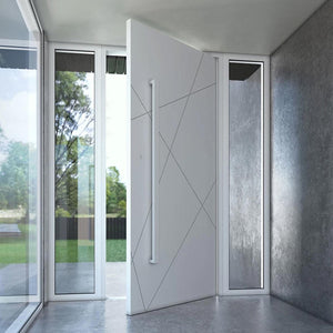 Prettywood Postmodernism Simple Design Waterproof Exterior Solid Wooden Pivot door