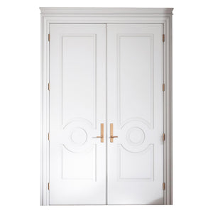 Prettywood American Prehung Traditional 2 Panel White European Standard Double Panels Swing Style Door