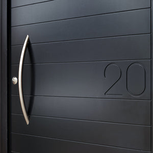 Prettywood Modern Black Exterior Horizontal Decking Design Solid Wooden Front Pivot Doors