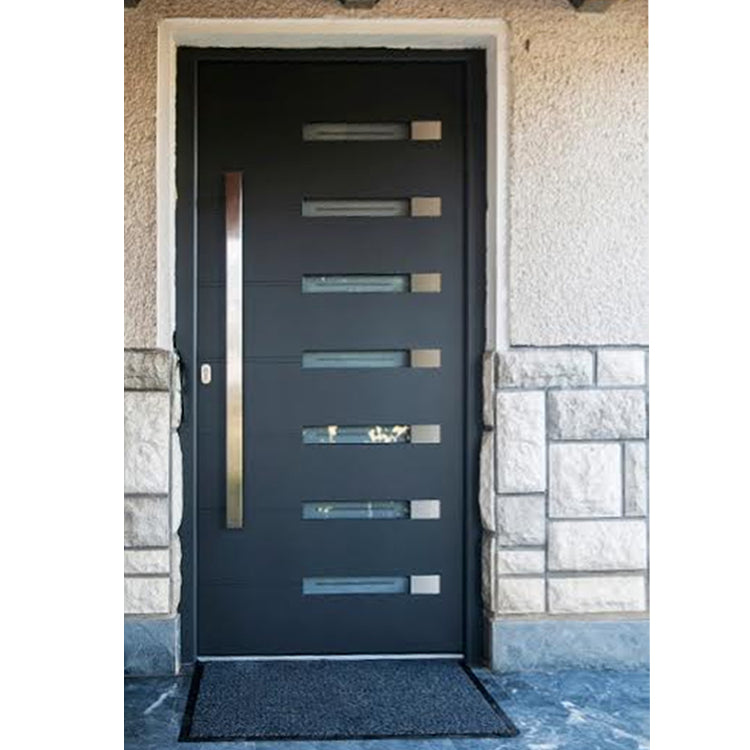 Modern Residential Metal Stainless Steel Exterior Security Front Entry Aluminum Door Designs With Frames