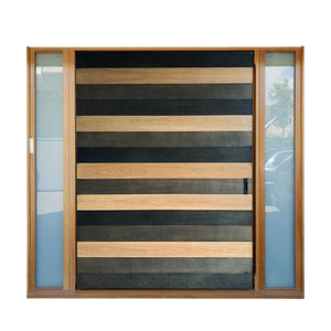 Prettywood 3 Color Modern Exterior Horizontal Design Solid Wooden Front Enrty Pivot Doors