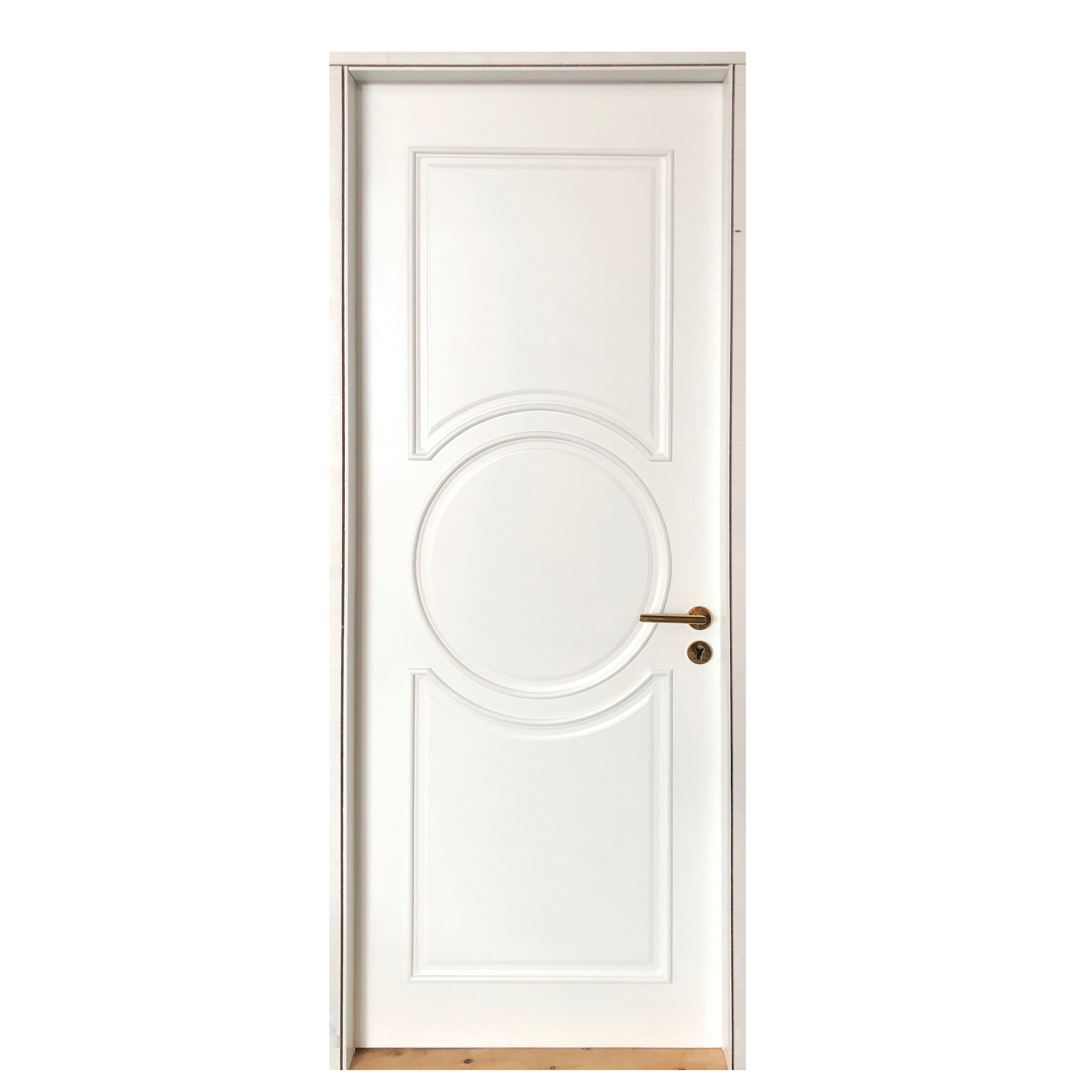 Prettywood Traditional White Color Prehung Design Solid Wooden Interior Room Doors