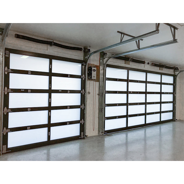 Prettywood Modern Automatic Insulated Sectional Frosted Glass Garage Door Price