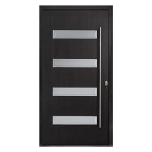 Prettywood Modern Villa Solid Wooden Exterior Front Entry Pivot Door With Sidelite