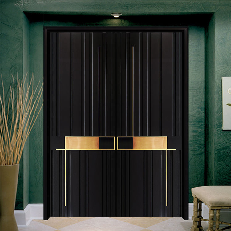 Prettywood American Exterior Modern Solid Core Front Main Door Design Double Door