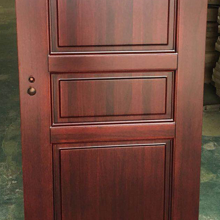 Prettywood 3 Panel Design House Front Sapele Modern Solid Wood Exterior Doors