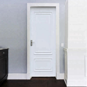 Prettywood American 2 Panels Modern Simple Designs White Wooden Interior Door