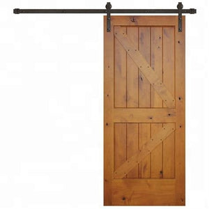 Modern Designs Soundproof Hardware Interior Double Solid Wooden Sliding Barn Door