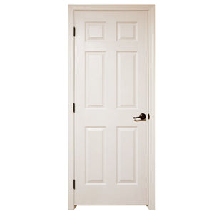 Prettywood Cheap Price Classic Home Design Residential 6 Panel Solid Wood Door
