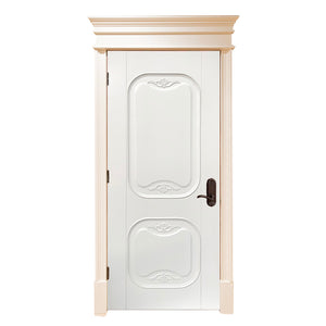Best Price Fancy Carving Design White Color Interior Bedroom Solid Wooden Door
