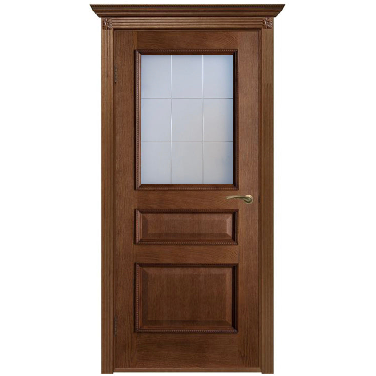 Foshan Classic Style Veneer Water Resistance Frosted Glass Bathroom Wood Door Models
