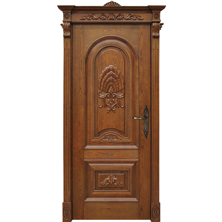 Latest Exterior Main Entrance Classic Design Hand Carved Arabic Style Wooden Door
