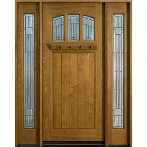 American Residential House Exterior Front Main Entrance Solid Wooden Door Designs