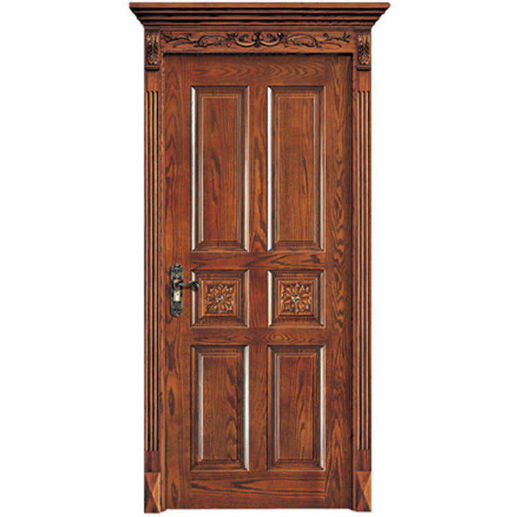 Latest Price Interior Room Carved Sapele Solid Wood Safety Fancy Single Door Design