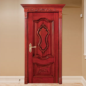 American Standard Solid Red Oak Double Modern Main Wood Entry Door For House