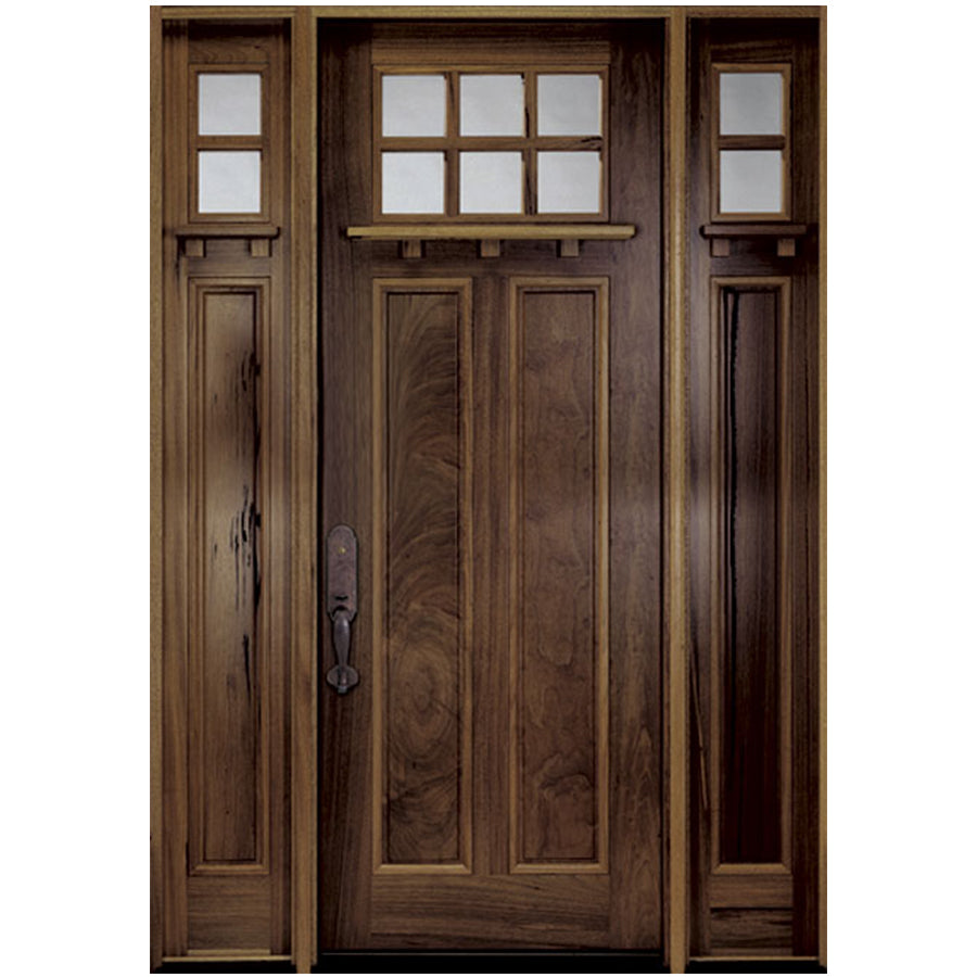 American Residential House Exterior Front Main Entrance Solid Wooden Door Designs