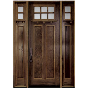American Residential House Exterior Front Main Entrance Solid Wooden Door Designs