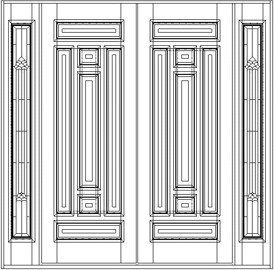 Prettywood Traditional Design Decorative Glass Exterior Solid Wooden Double Front Doors For Houses
