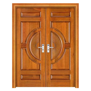 Customized Double Leaf Main Gate Designs Pictures Solid Wood Door
