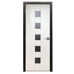 Prettywood Modern Design Sound Proof Half Glass MDF Residential Interior Wood Door
