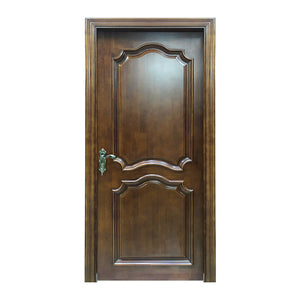 Prettywood Low Price House Room Fancy Design Walnut Interior Solid Wooden Door