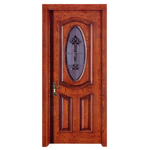 New Design Villa Main Entry Solid Wooden Decorative Glass Insert Mom And Son Door