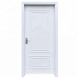 Prettywood American 2 Panels Modern Simple Designs White Wooden Interior Door