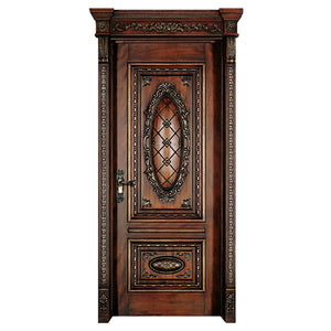 Prettywood Chinese Interior House Antique Hand Carved Solid Wooden Doors Designs