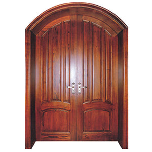 Competitive Price Villa Entrance Wood Design Double Round Top Door