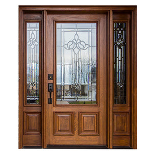 American Style Models Mahogany Solid Wood Main Entrance Exterior Front Doors Design