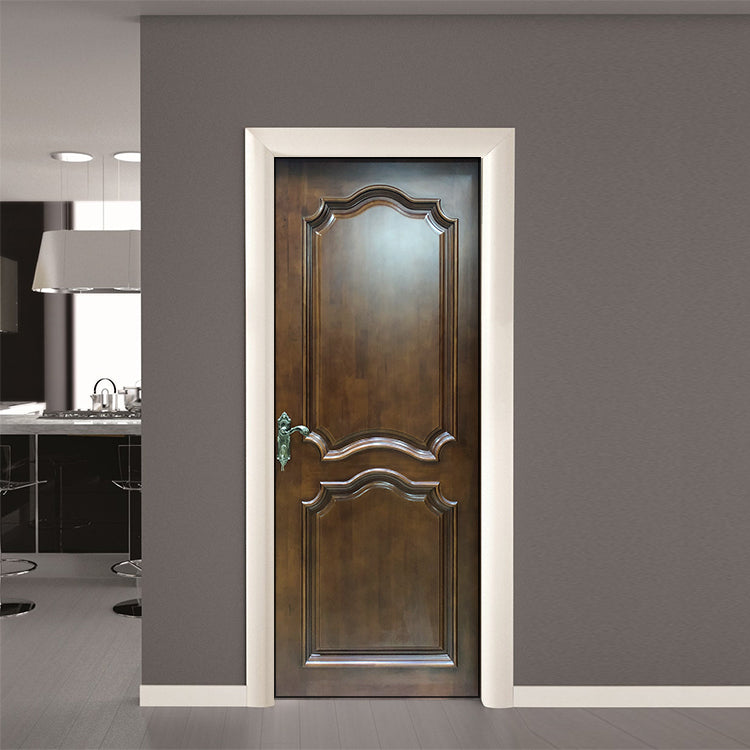 Prettywood Low Price House Room Fancy Design Walnut Interior Solid Wooden Door