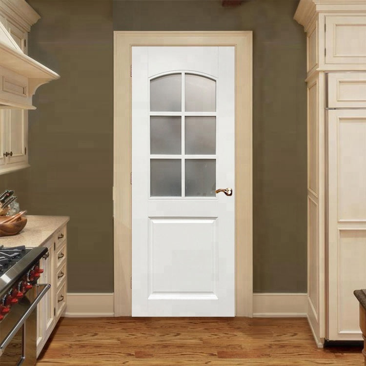 Latest Model Wooden Interior Entrance Swinging Glass Entry Kitchen Door Design