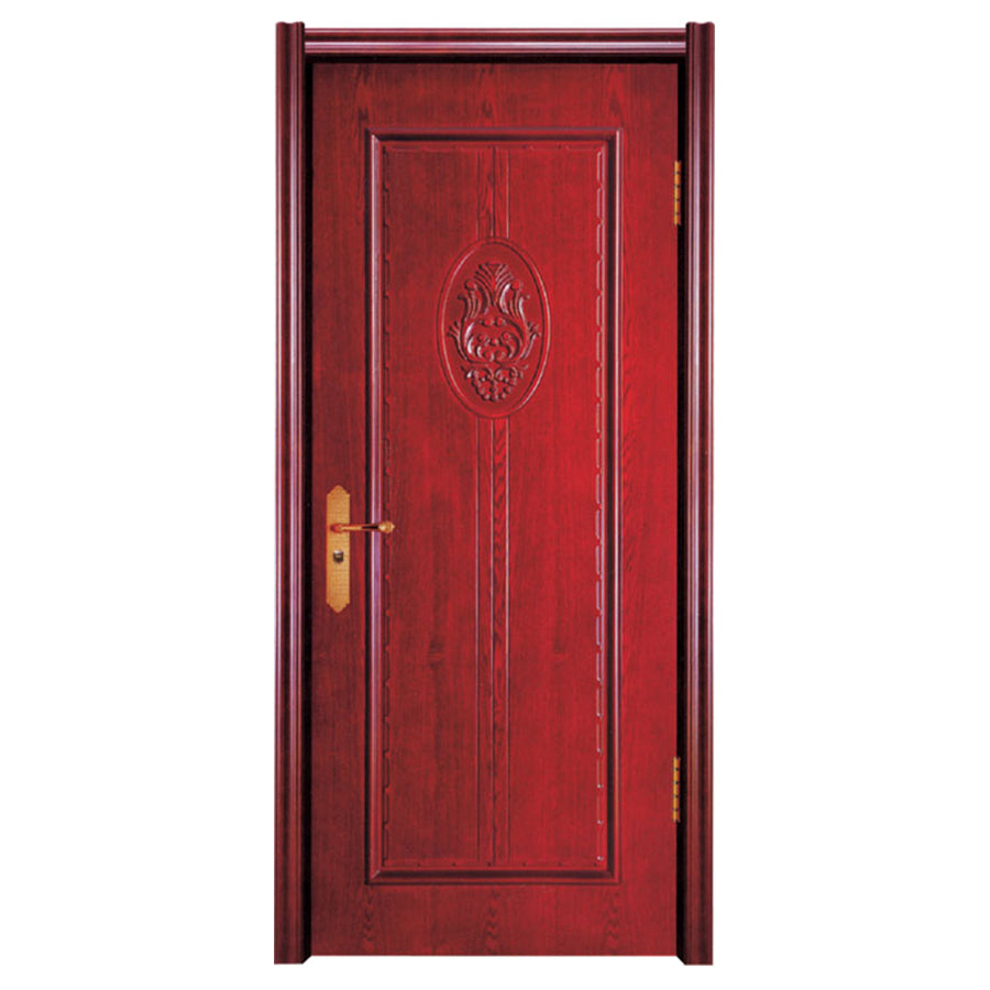 Luxury Carving Thai Oak Solid Wood Interior Single Door Designs