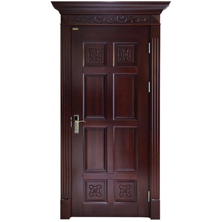Prettywood Carving Flower Custom Color Modern Latest Design Malaysian Wooden Doors