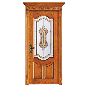 Prettywood American Waterproof Solid OAK House Double Main Front Wooden Door Designs