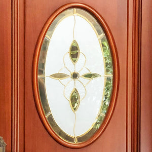 Luxury Villa Exterior Entrance Kerala Oval Glass Wood Main Door Designs For Sale