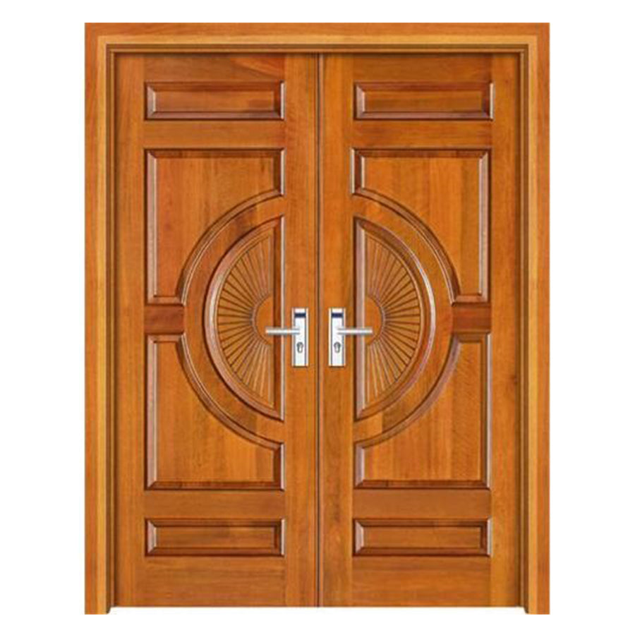 India Fancy Hand Carved Solid Wooden Exterior Main Home Door Designs Double Door