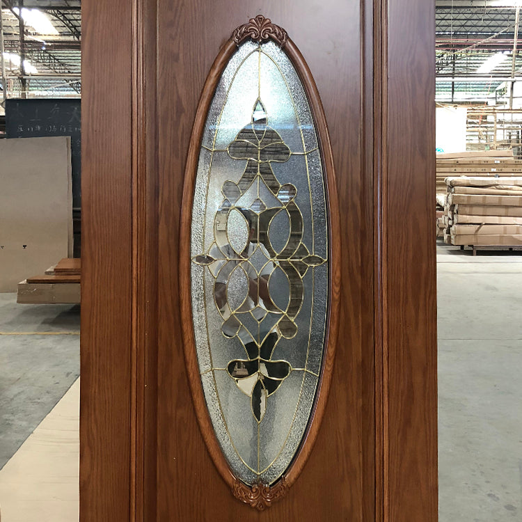 Prettywood Good Quality Home Front Decorative Glass Wooden Window Door Models