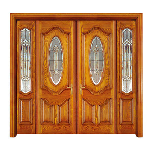 Prettywood 1 Set MOQ Custom Models Solid Wooden Main Door Designs Double Door