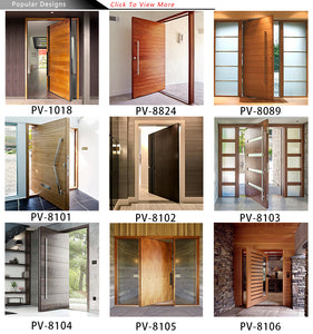 Prettywood Modern Villa Design Solid Wooden Exterior Front Entry Pivot Door